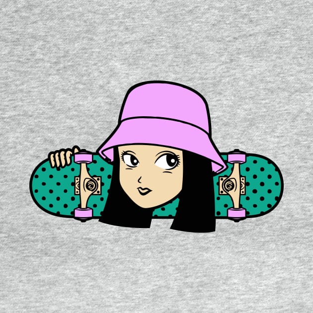 Cool Skater Girl with Bucket Hat by SLAG_Creative